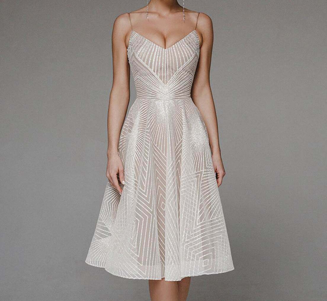 Sexy suspender embroidered sleeveless dress 绣花吊带连衣裙