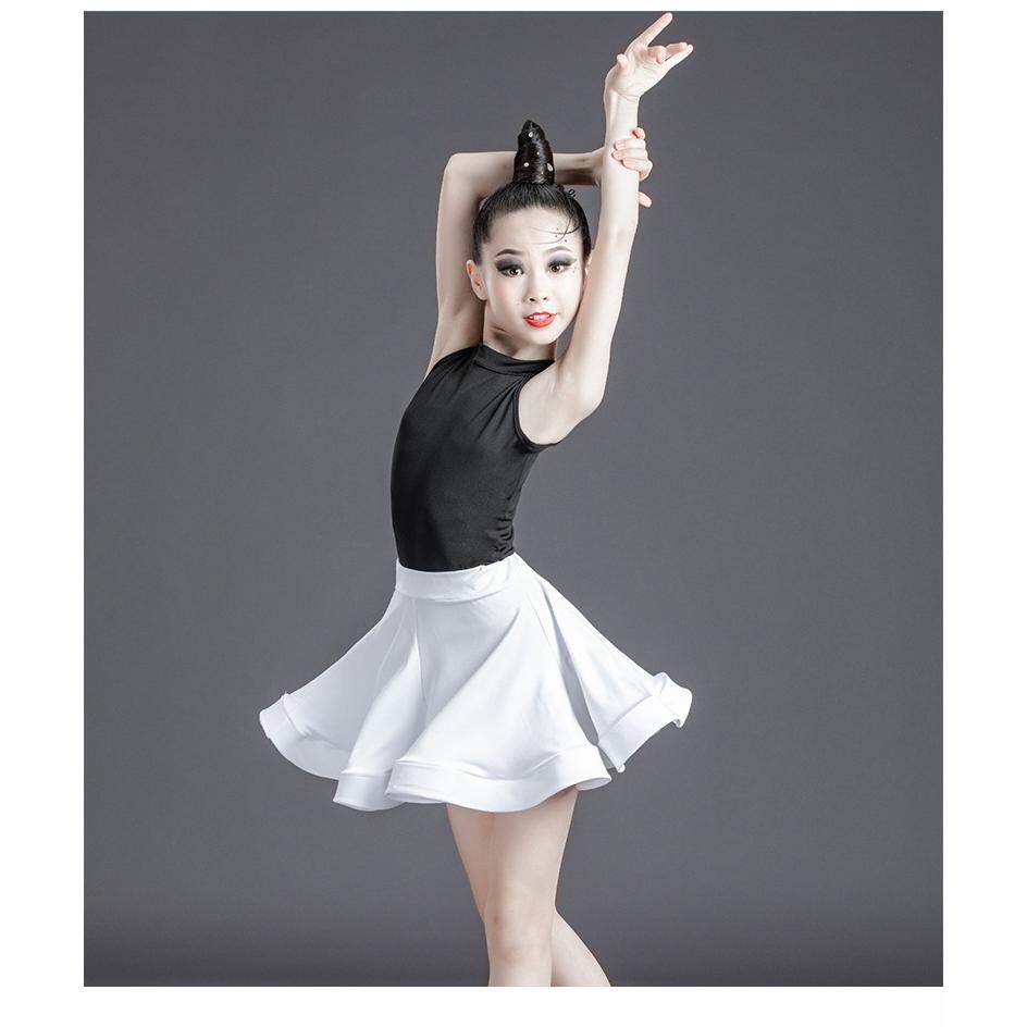 拉丁舞练功服女儿童少儿比赛演出服秋季新款豹纹拉丁舞儿童舞蹈服