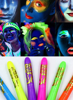 Creative Cool Halloween Glow In The Dark Face Black Light Pa