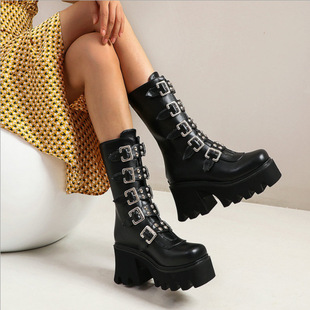 women zippers fashion Martin boots Motorcycle boots时尚女靴