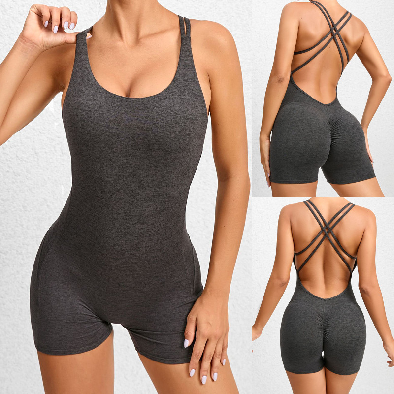 ins欧美连体瑜伽裤美背性感高弹蜜桃臀连衣健身裤女速干跑步短裤,运动服/休闲服装,健身裤,淘宝优惠券,粉丝福利购,淘宝优惠卷