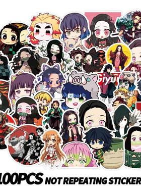 100pcs New Demon Slayer Anime Waterproof Stickers Inosuke