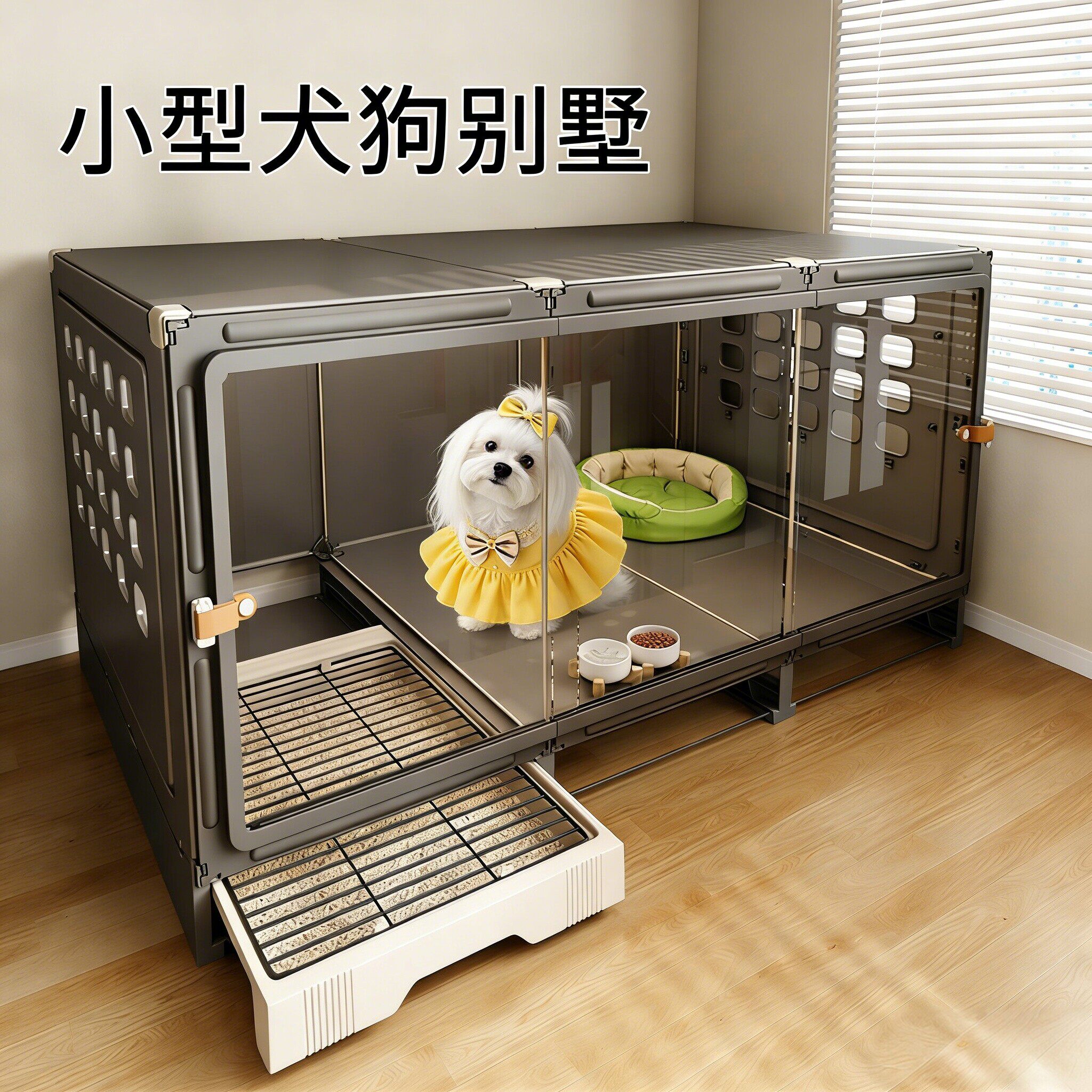 小型犬带厕所分离狗别墅