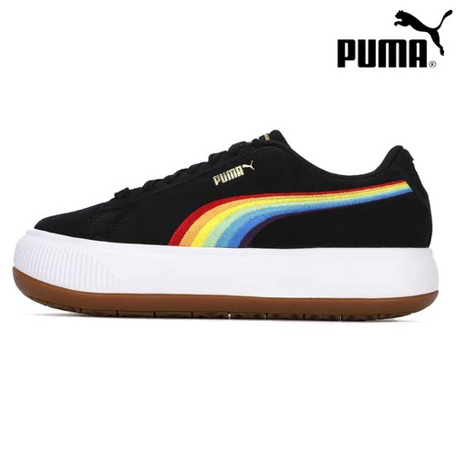 PUMA/彪马 女子厚底鞋七色彩虹跑道休闲鞋 SUEDE MAYU 387239