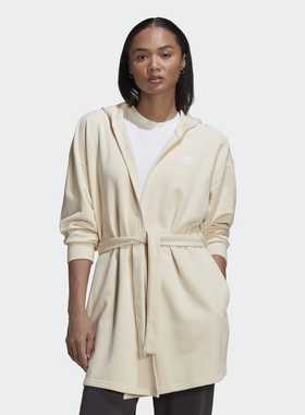 Adidas/阿迪达斯 女子三叶草时尚连帽休闲开衫外套 HU1637