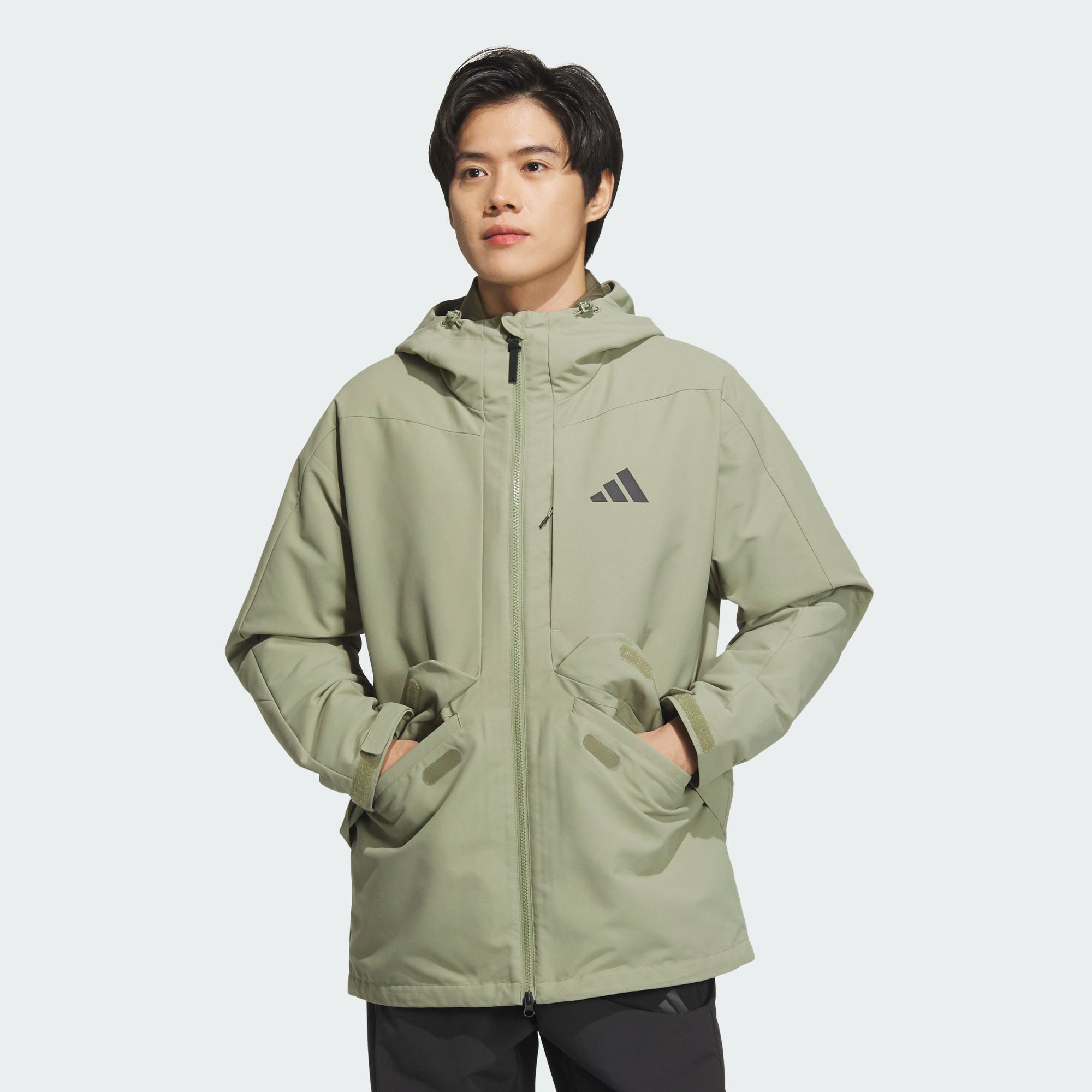 Adidas/阿迪达斯 男子拒水保暖三合一鸭绒内胆600蓬羽绒服 JY4214