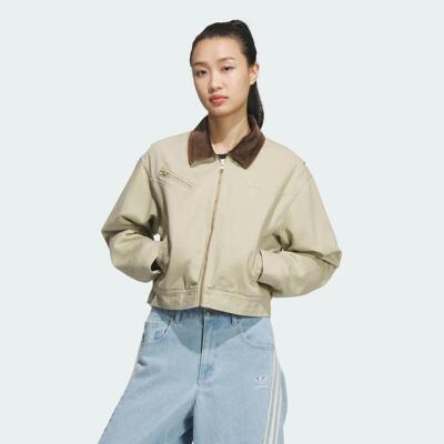 Adidas/阿迪达斯 女子三叶草短款保暖运动休闲棉服 JW9578