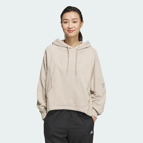 Adidas/阿迪达斯 女子宽松运动休闲长袖连帽卫衣套头衫 JM6225