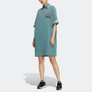 連衣裙 Adidas 阿迪達斯 女子三葉草運動休閑短袖 HS1930