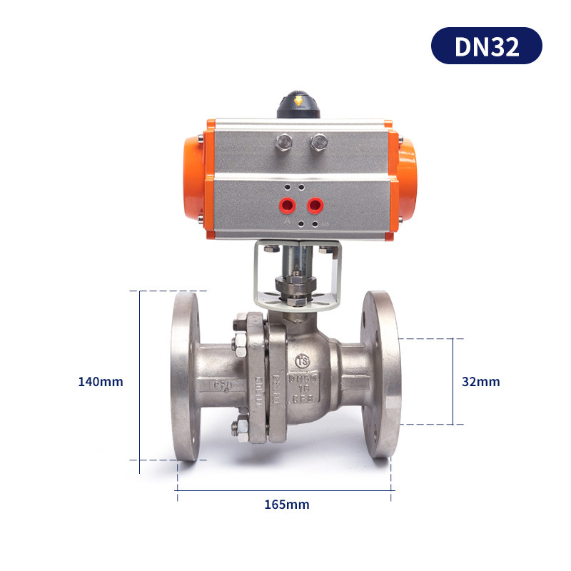气动球阀法兰Q641F-16P不锈钢304铸钢切断高温蒸汽DN15 25 35 50
