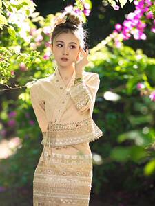 奶系穿搭茶里茶气小清新巨显瘦傣族民族风服饰两件套装女夏小个子