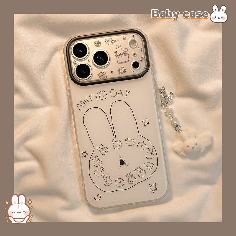 北比ins简约线条米菲兔时钟适用苹果17promax手机壳iph