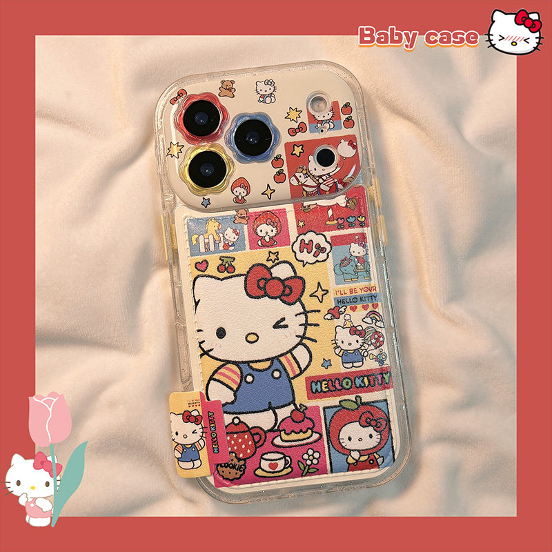 可爱卡通皮质KT猫适用苹果手机壳