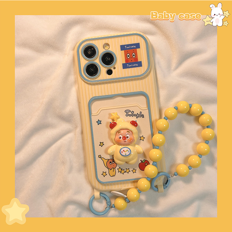 可爱星星人卡包适用苹果手机壳