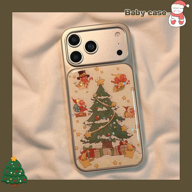 可爱圣诞树星星人适用苹果手机壳