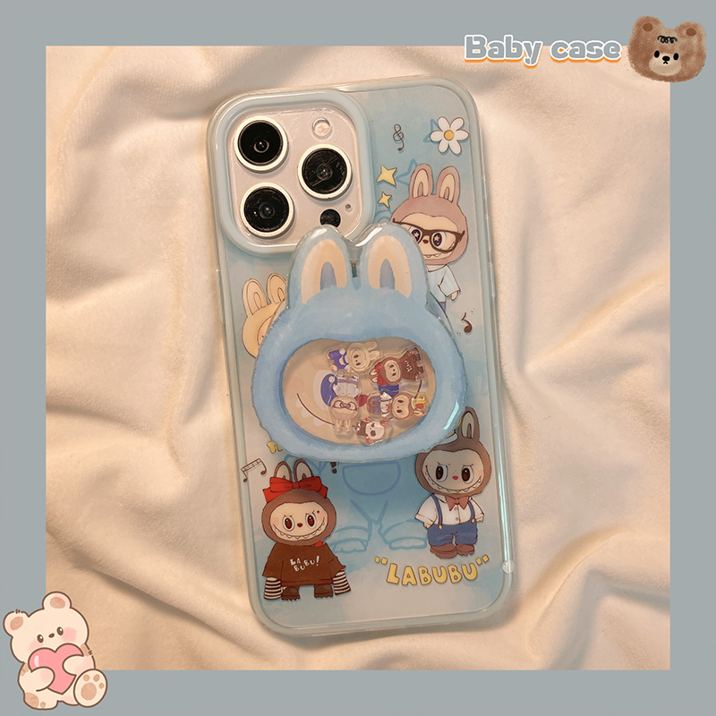 日韩晕染蓝拉布布适用苹果手机壳