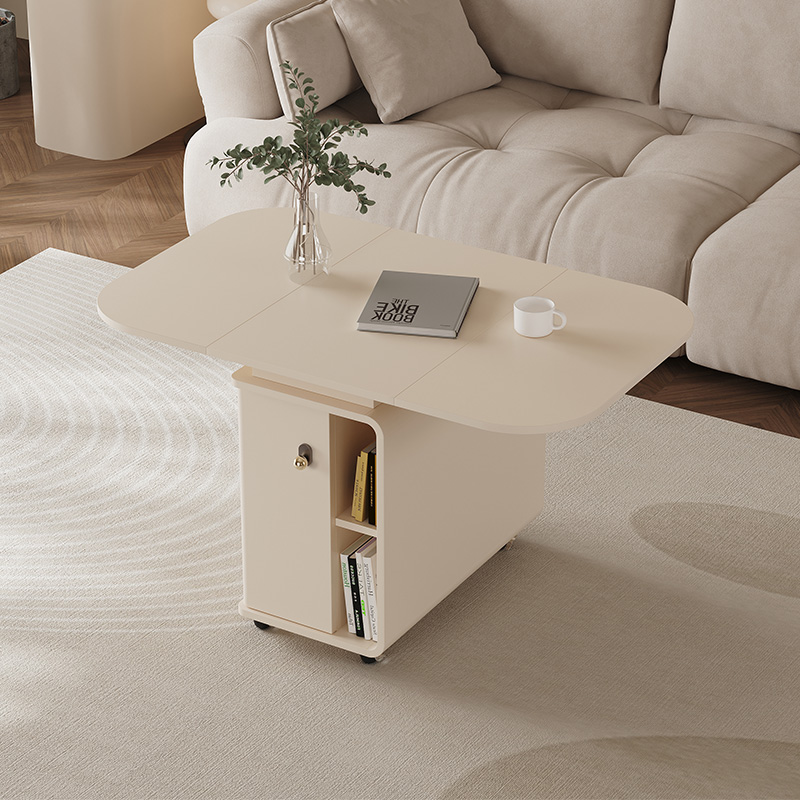 实木折叠茶几2025新款客厅沙发旁可移动边几带轮小推车多功能茶桌