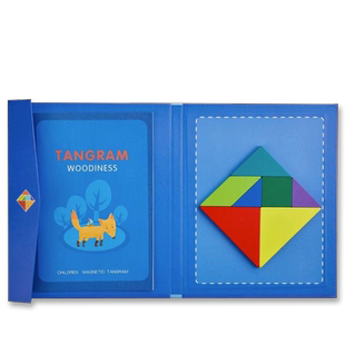 磁力七巧板智力拼图3到6岁一年级数学教具小学生专用儿童益智玩具