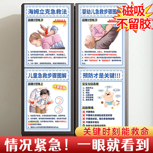 海姆立克急救法挂图冰箱贴