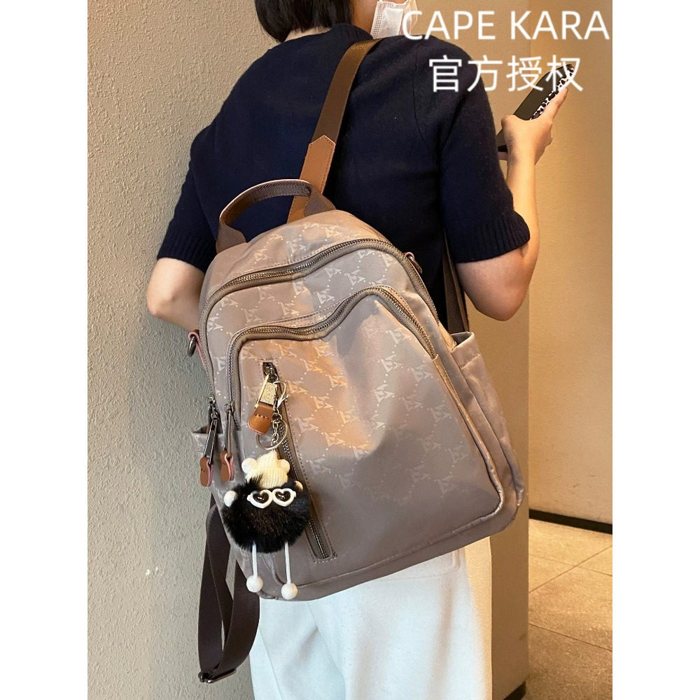 CapeKara时尚印花背包多拉链