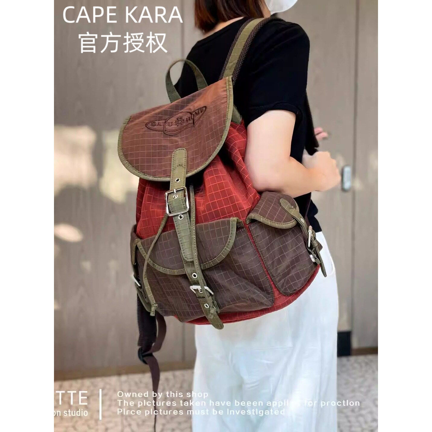 英国 Cape Kara 超火轻便旅行双肩包女时尚牛津布女背包高级通勤