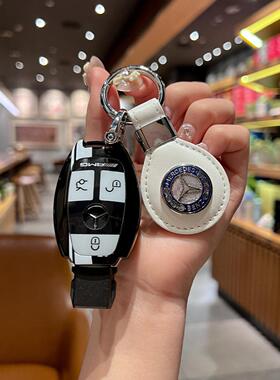 适用老款奔驰gla200钥匙套glc260/A180L/C200L包B级260GLK高档壳