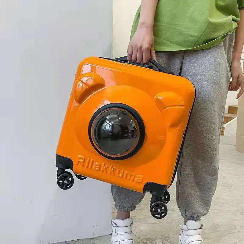 宠物拉杆箱新款纯色时尚潮流猫包