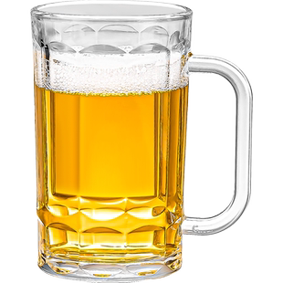 乐唯诗带把啤酒杯大容量玻璃茶杯家用精酿网红扎啤杯套装酒吧