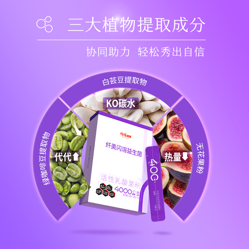 均瑶健康纤美闪溶益生菌第二代体重管理挑战轻盈肠胃肠道非调理