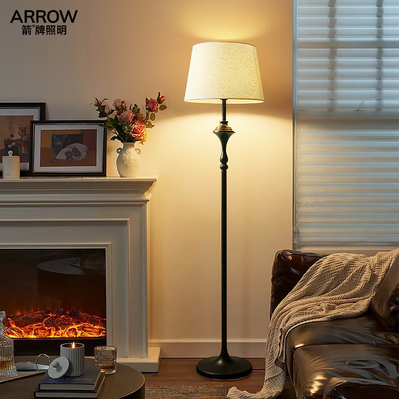 箭牌美式复古落地灯客厅沙发灯床头氛围装饰灯法式高级感落地灯,家装灯饰光源,装饰落地灯,淘宝优惠券,粉丝福利购,淘宝优惠卷
