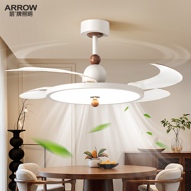箭牌隐形风扇灯餐厅灯静音卧室灯