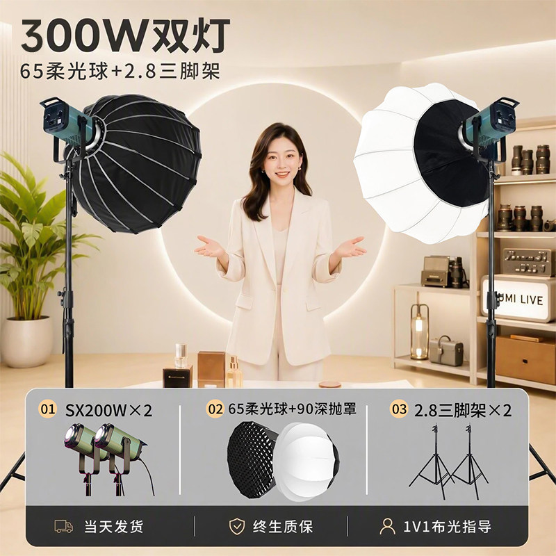 灯为300W双色温补光灯图片