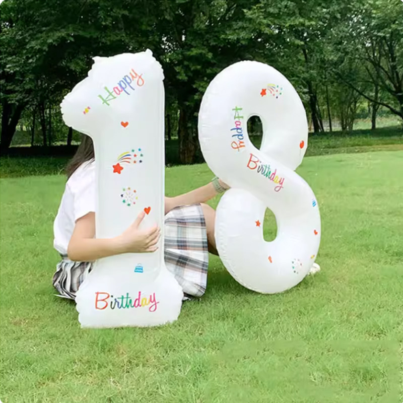 ins生日数字气球白色笑脸太阳花装饰男孩女孩周岁户外拍照道具,节庆用品/礼品,气球,淘宝优惠券,粉丝福利购,淘宝优惠卷