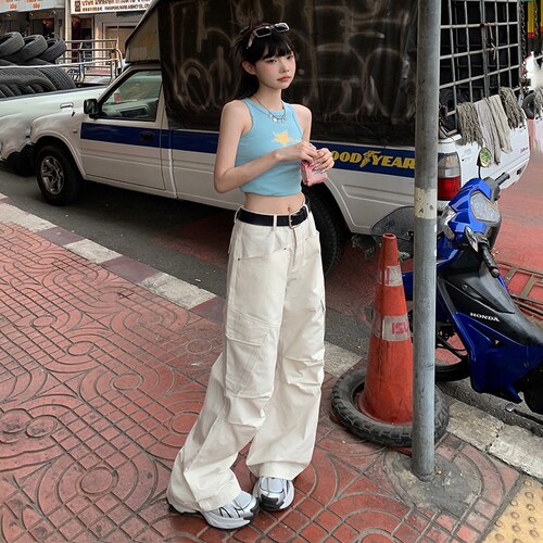 RNBN美式高街工装阔腿牛仔裤