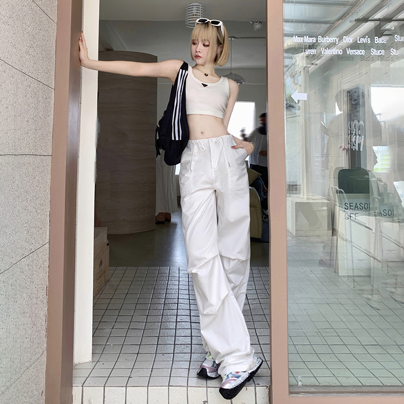 RNBN白色美式工装裤阔腿休闲裤