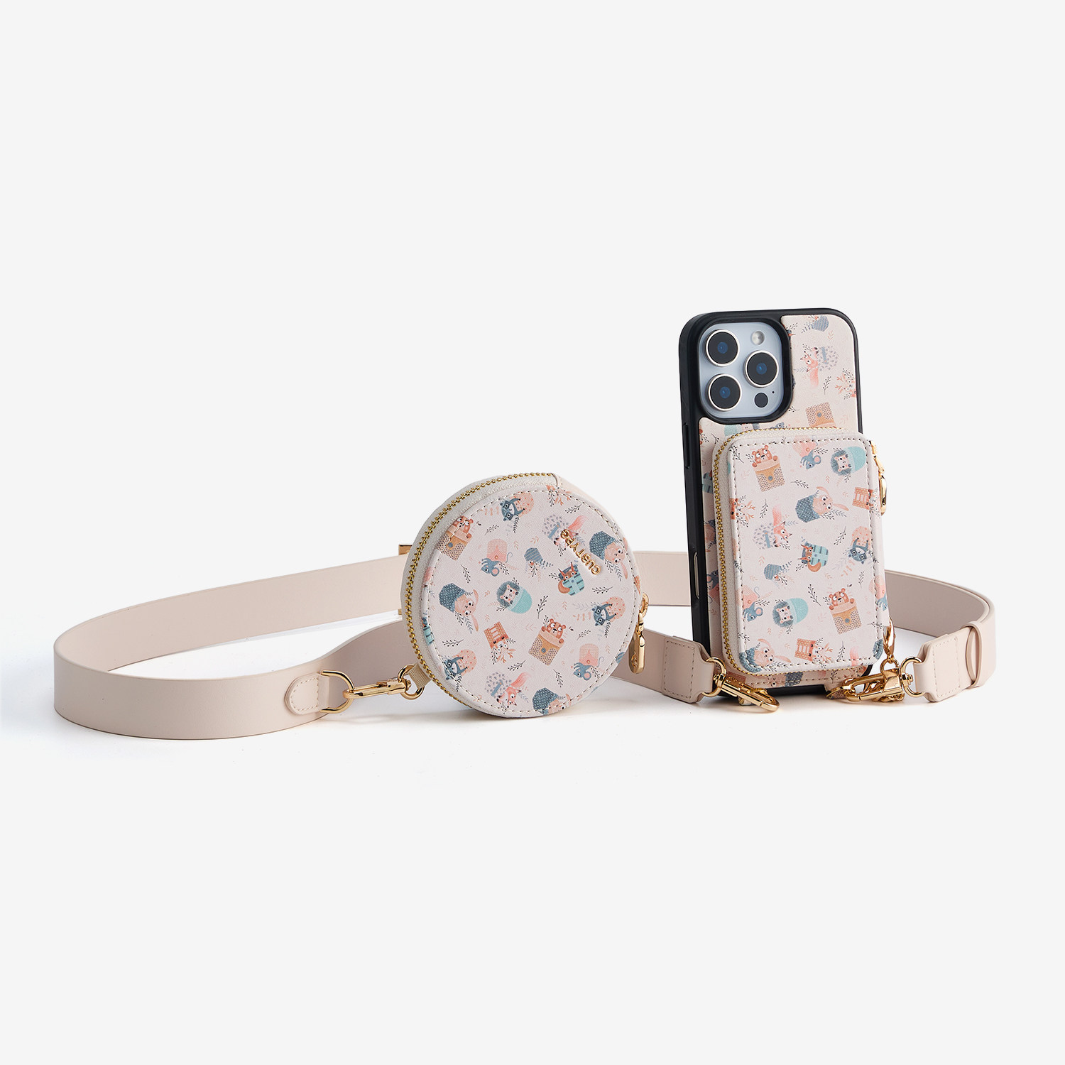 CUSTYPE适用于苹果17promax手机壳手腕带斜跨iPhone16pro防摔女高级轻奢手机套保护壳套可拆卸分离磁吸卡包