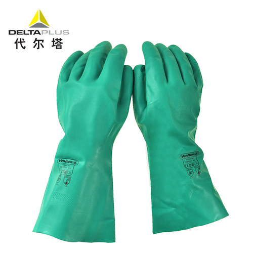 代尔塔橡胶手套耐磨防化加厚耐油防水耐撕裂防滑工业劳保防护