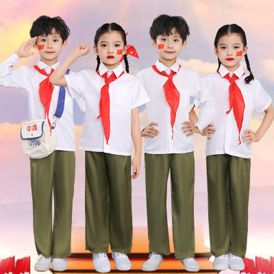 速发可批六一儿童服装小学生大合唱演出服红军歌知青诗朗诵红星闪