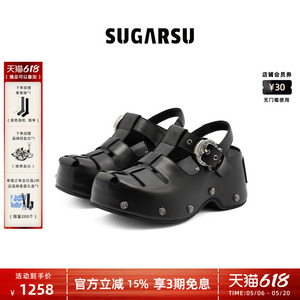 SUGARSU酥履厚底增高罗马凉鞋女