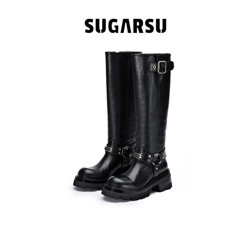 SugarSu怀旧复古骑士长靴女