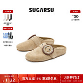 面包编织扣穆勒外穿半拖休闲薄底勃肯女鞋 新款 秋季 SUGARSU酥履