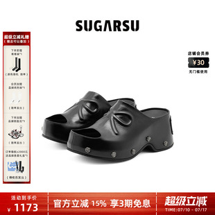 陈意涵同款|SUGARSU 酥履26年新款休闲增高勃肯厚底开口凉拖鞋女