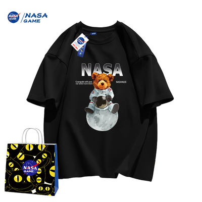 NASA GAME官网联名款新品2023纯棉短袖t恤男女儿童潮牌童装T恤