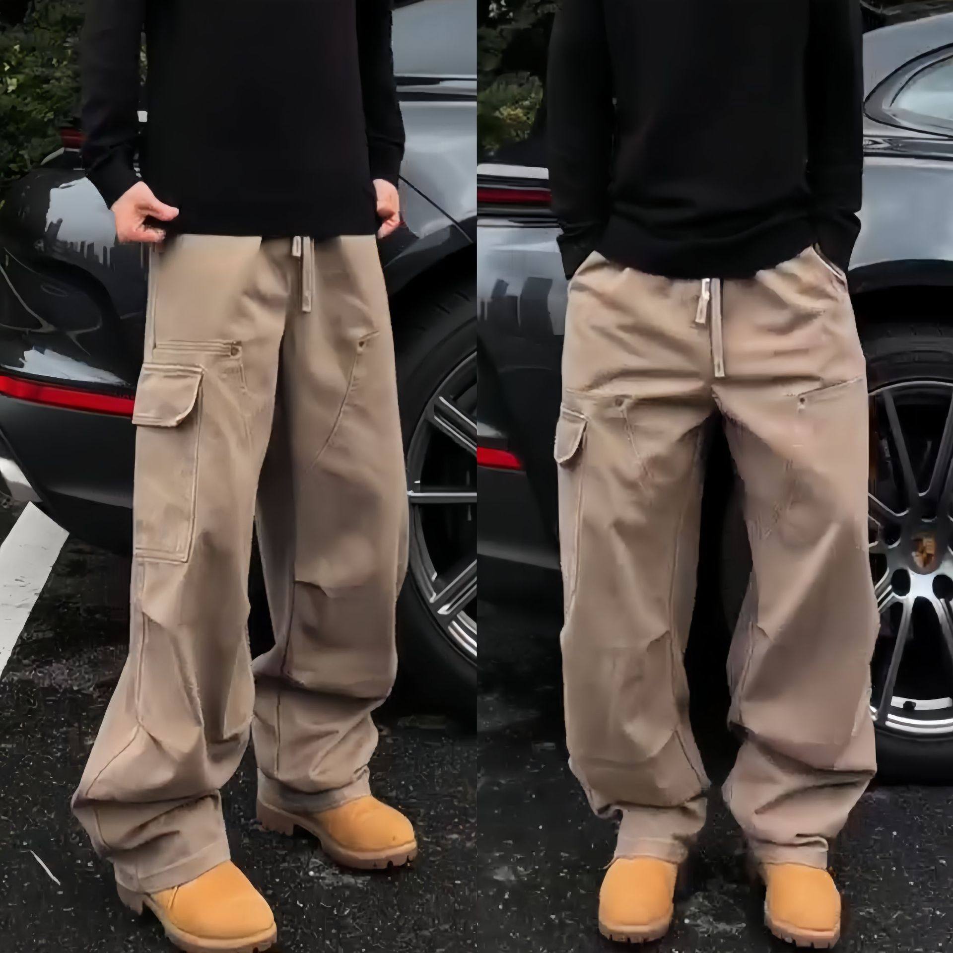 SFANG 秋冬季加厚重磅美式弯刀直筒工装立体设计感伐木休闲裤长裤,男装,休闲裤,淘宝优惠券,粉丝福利购,淘宝优惠卷