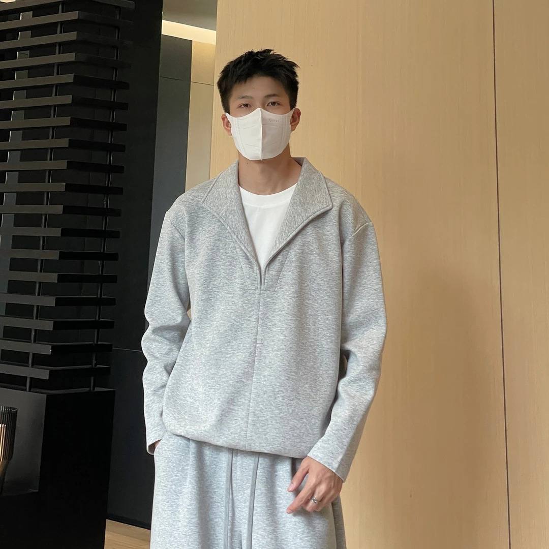 直播同款高级感假两件设计简约休闲长袖秋季男女情侣款套头卫衣