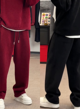 冬季新款时尚ins绒加厚保暖垂感软糯亲肤弹力宽松休闲裤13029