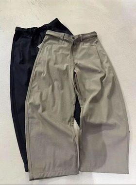 本布腰带Scimitar Pants免烫抗皱微阔腿复古弯刀裤男女休闲裤宽松