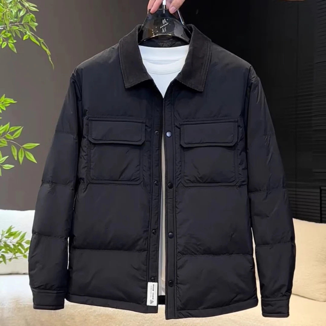 冬季痞帅轻薄棉服外套男士潮牌短款高级感休闲百搭衬衣夹克上衣