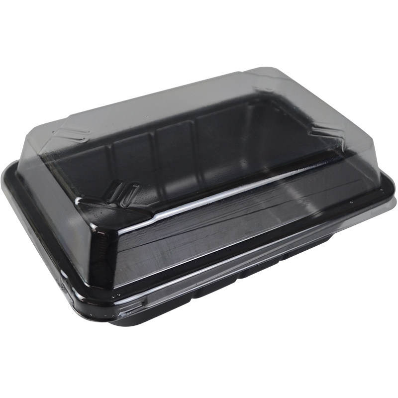 轻食打包盒沙拉网红简餐便当盒黑色饭盒水果捞塑料包装盒外卖餐盒