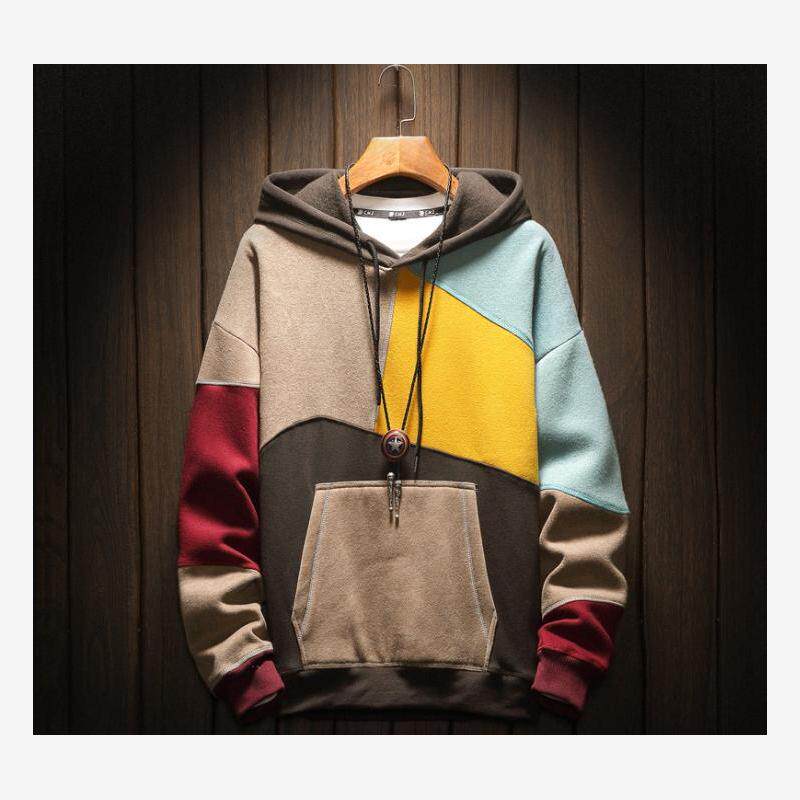 Loose splicing couples hoodie hoodie  宽松拼接情侣连帽衫卫衣